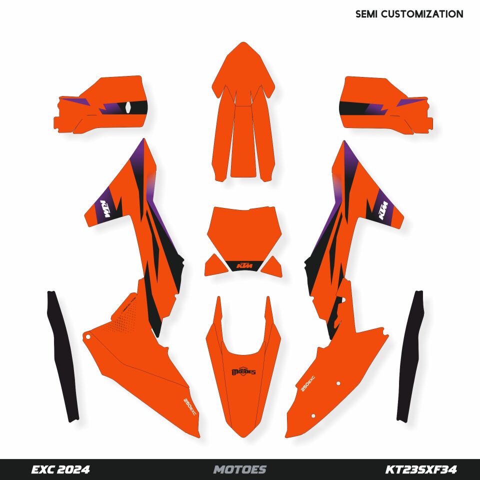 KTM Modelleri için Grafik Kiti - Pure Form SX 50 2009-2015 - Standart Mat - Seçenek 2