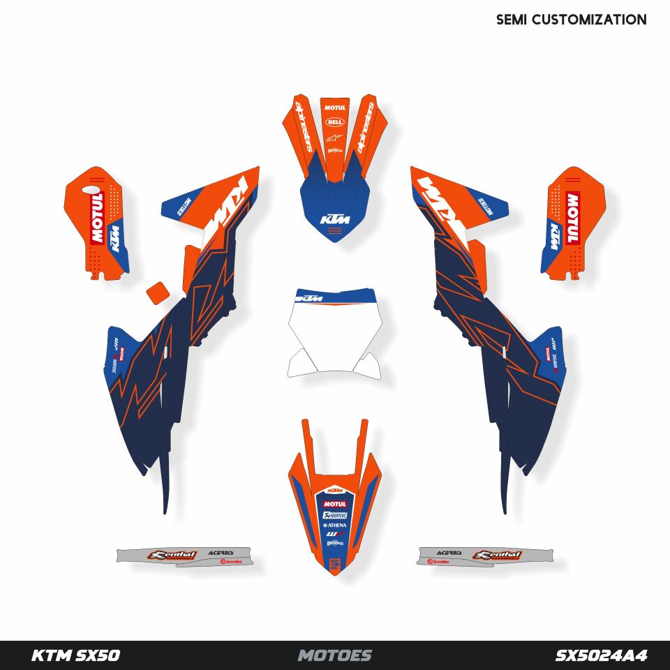KTM SX50 Modeli İçin Grafik Kiti SX65 2016-2023 - Standart Gloss