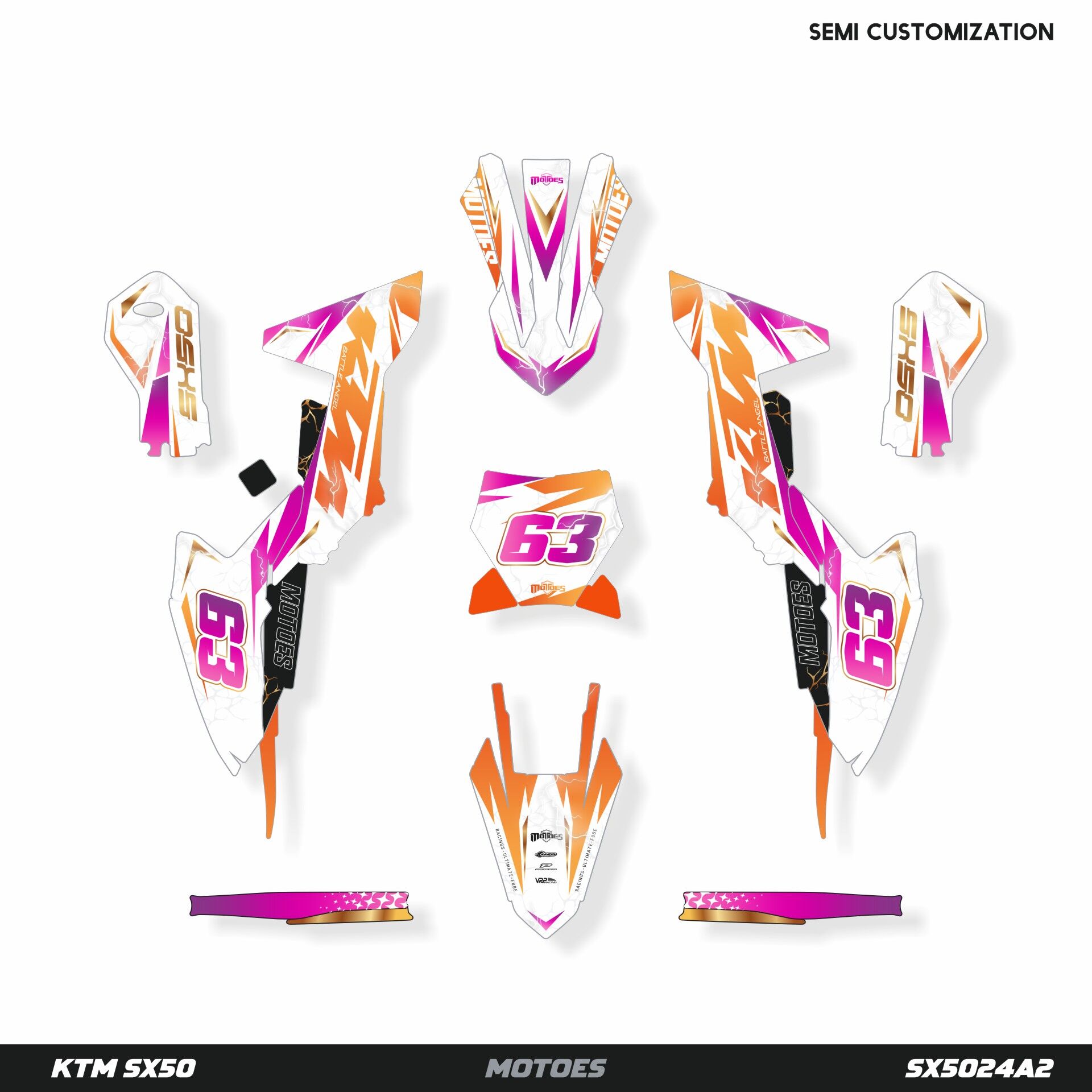 KTM SX50 Modeli için Grafik Kiti SX50 2024-2025 - Standart Matte