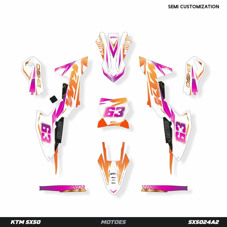 KTM SX50 Modeli için Grafik Kiti SX65 2016-2023 - Standart Gloss