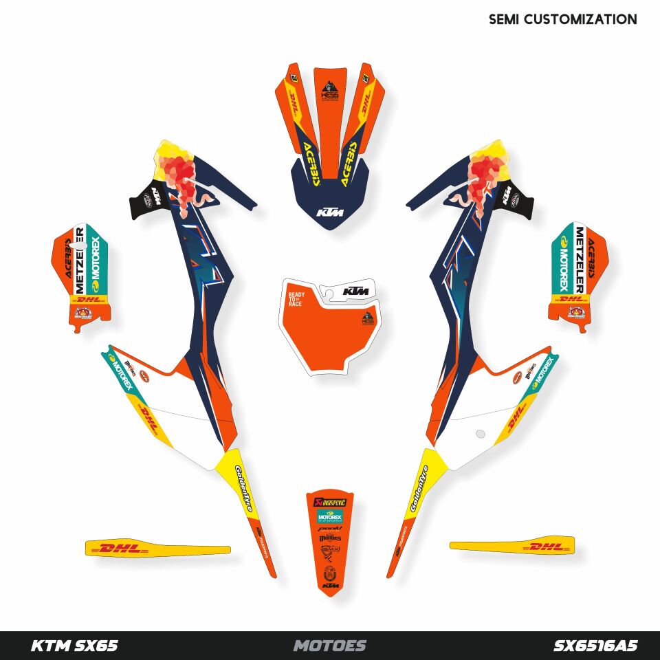 KTM SX65 Modeli için Grafik Kiti SX50 2016-2023 - Standart Gloss