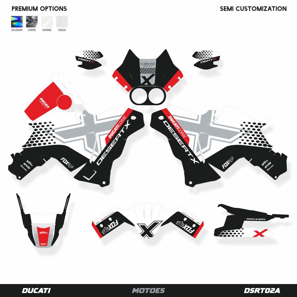 DUCATI DESERT X'E UYGUN GRAFİK KİT Standart - Parlak