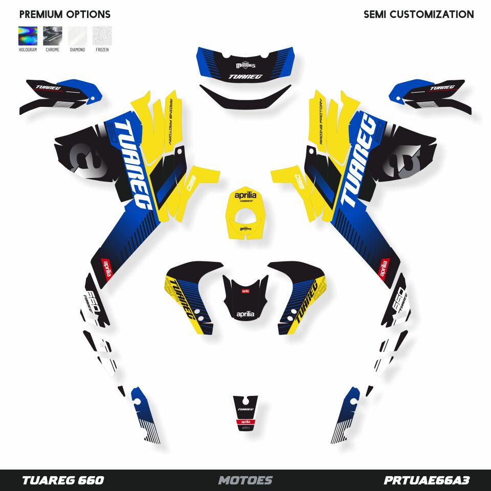 APRILIA TUAREG 660'A UYGUN GRAFİK KİT Standart - Parlaklık