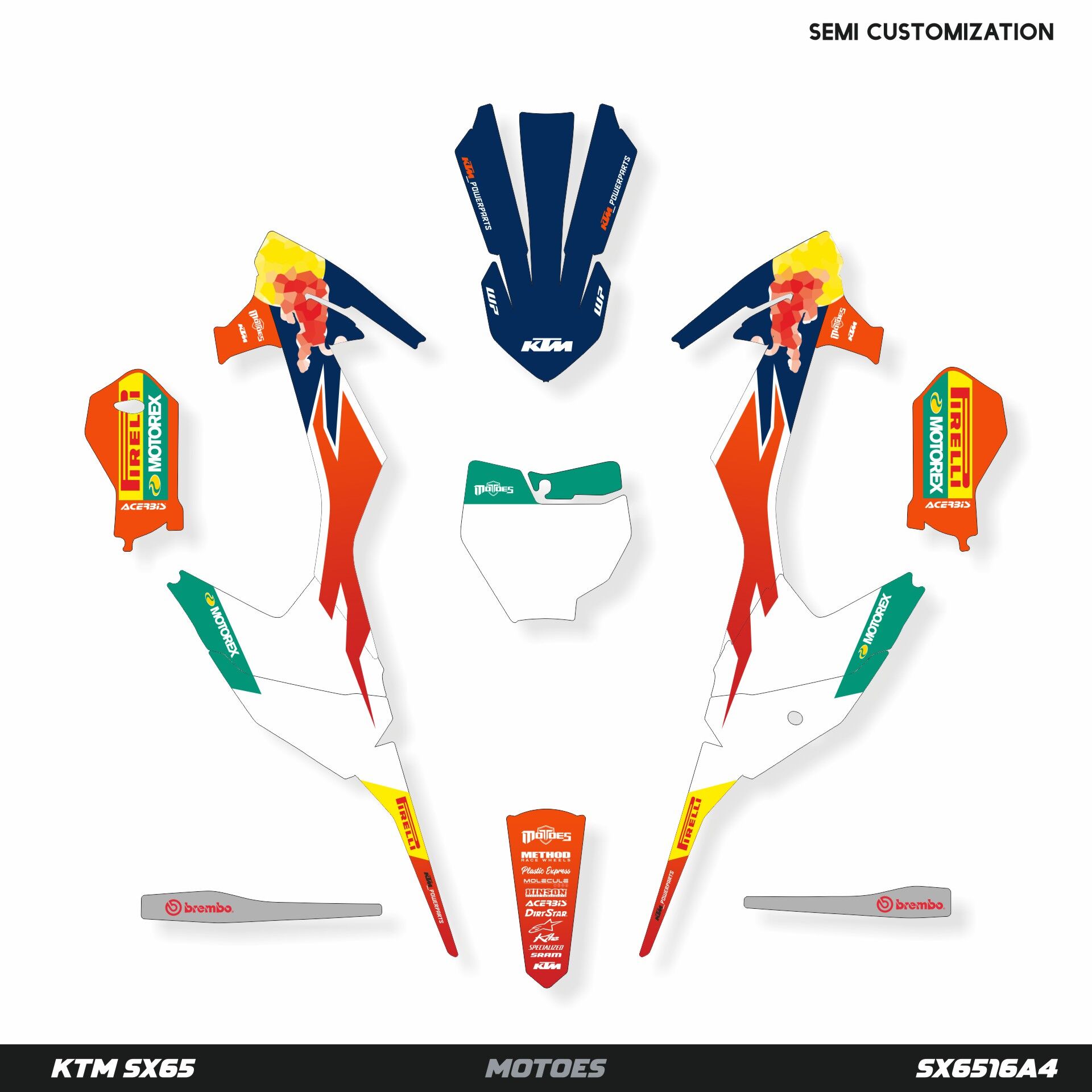 KTM SX65 Modeli İçin Grafik Kiti SX65 2016-2023 - Standart Gloss
