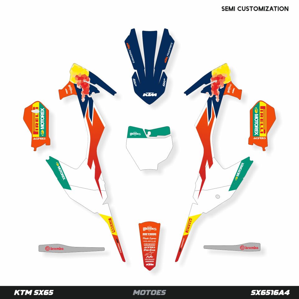 KTM SX65 Modeli İçin Grafik Kiti SX50 2016-2023 - Standart Gloss