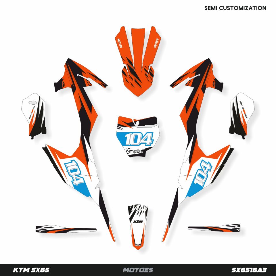 KTM SX65 Modeli İçin Grafik Kiti SX85 2025-2026 - Standart Gloss