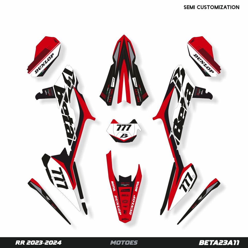 Beta RR Modelleri için Grafik Kiti 2018-2019 Restyling Polisport - Standart Parlaklık