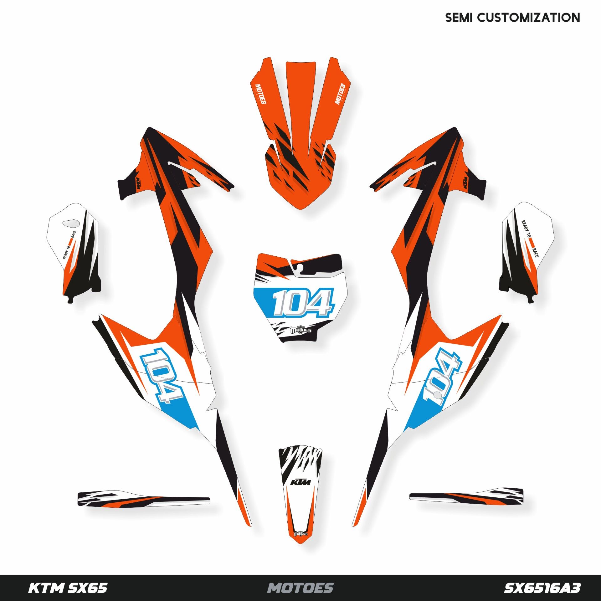 KTM SX65 Modeli İçin Grafik Kiti SX50 2024-2025 - Standart Matte