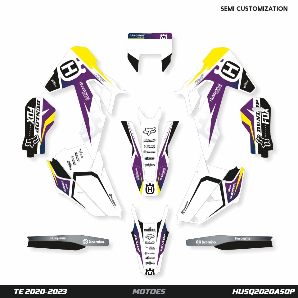 Husqvarna Modelleri için Grafik Kiti TC-FC 2023-2024 - Standart Parlaklık - Seçenek 2