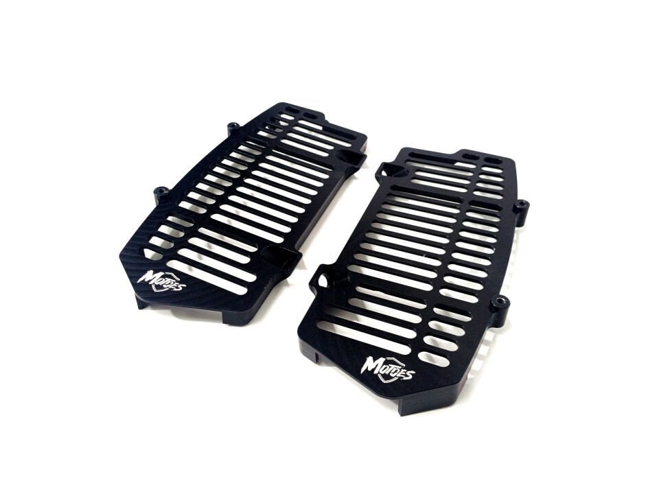 Black, Solid Aluminum Sheet CNC Machined Radiator Guard for KTM/HUSQ/GASGAS