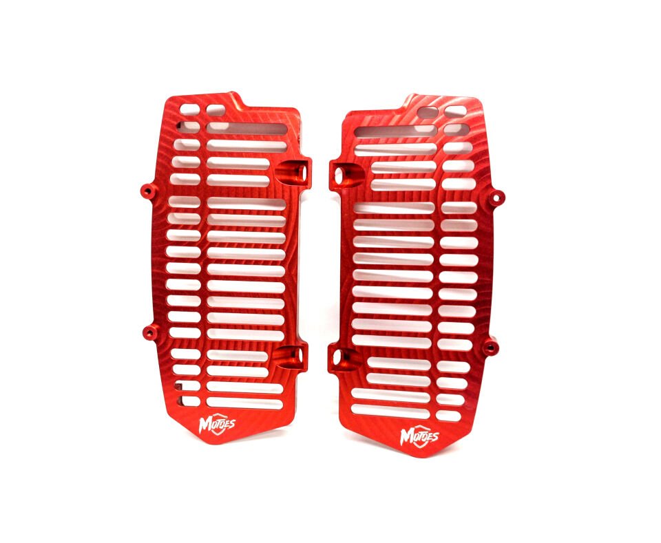 KTM/HUSQ/GASGAS için Kırmızı Renkli, Katı Alüminyum Levhadan CNC İşlenmiş Radyatör Koruması