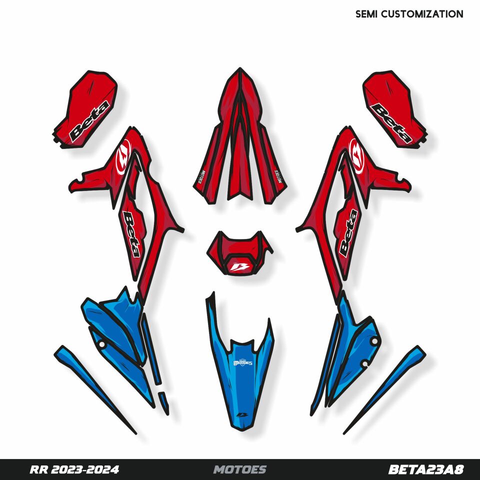 Beta RR Modelleri için Grafik Kiti - Pastel Strokes 2018-2019 Restyling Polisport - Standart Mat