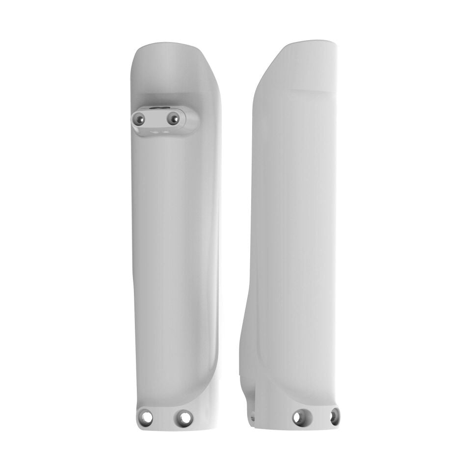 POLISPORT UPPER FORK PROTECTORS WHITE FOR KTM, GASGAS, SHERCO